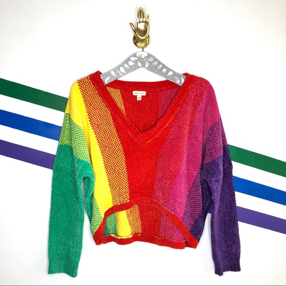 Urban Outfitters Sweaters - NEW Silence + noise rainbow chenille crop sweater